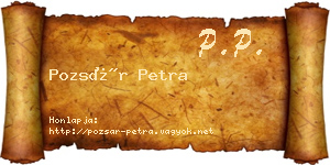 Pozsár Petra névjegykártya