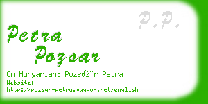 petra pozsar business card